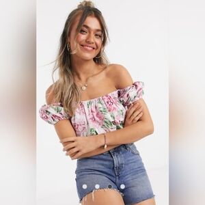 Miss Selfridge floral pink top